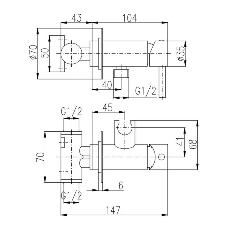 Гигиенический душ со смесителем Rav Slezak Seina SE843/1B, белый