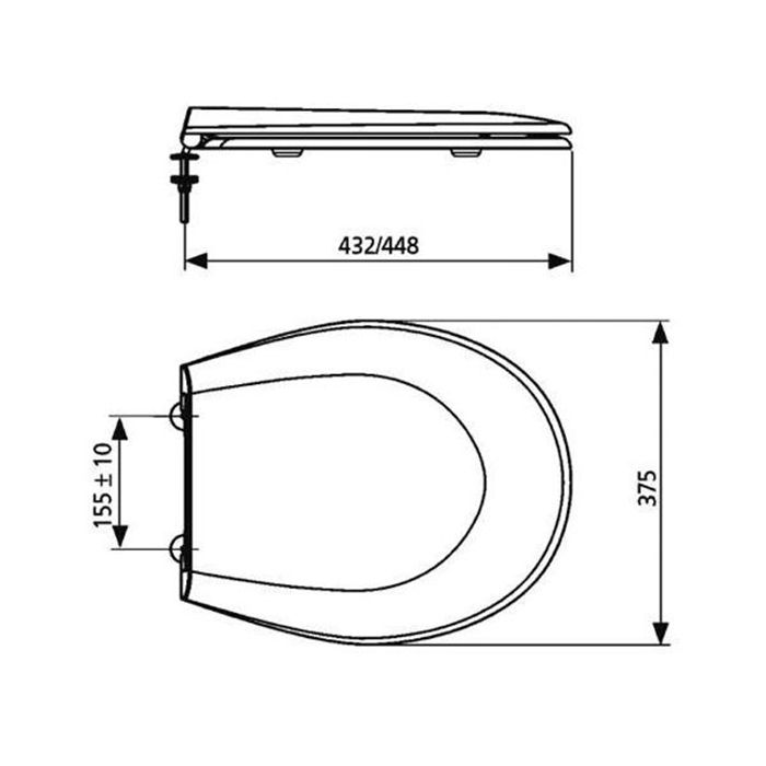 SANIT 8000 Сиденье для унитаза, белое тяжелое из дюропласта, стальные шарниры, быстросъемное. В коробке. Вес 2,40кг