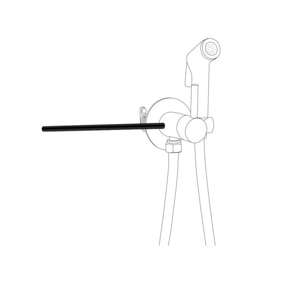 AQG, полотенцедержатель для гигиенического душа, цвет черный матовый