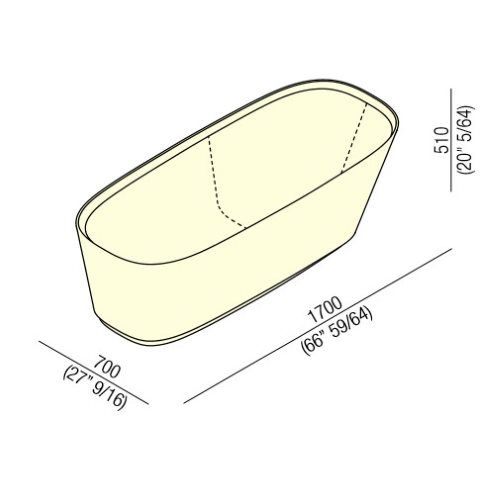 Agape Neb Ванна 170x70x51 см, цвет: белый Agape Neb Ванна 170x70x51 см, цвет: белый
