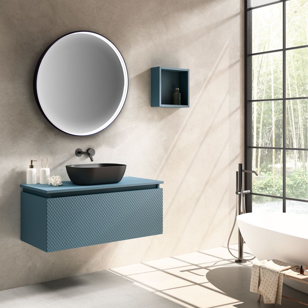 Xpertials Noa Redondo, зеркало Ø80 см, 1 датчик: LED подсветка с регулировкой яркости, профиль черный матовый, артикул 84354135-00080