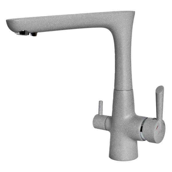 Смеситель для кухни с подключением фильтра GranFest 3223, серый