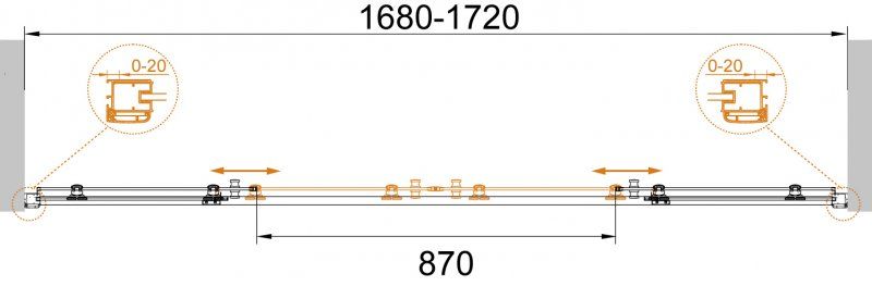 Душевая дверь в нишу CEZARES ANIMA BF-2