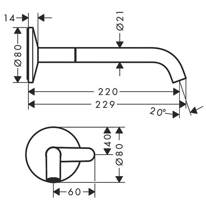 AX One Смеситель для раковины Select, встраиваемый, излив 220 мм, (внешняя часть), цвет: хром AX One Смеситель для раковины Select, встраиваемый, излив 220 мм, (внешняя часть), цвет: хром
