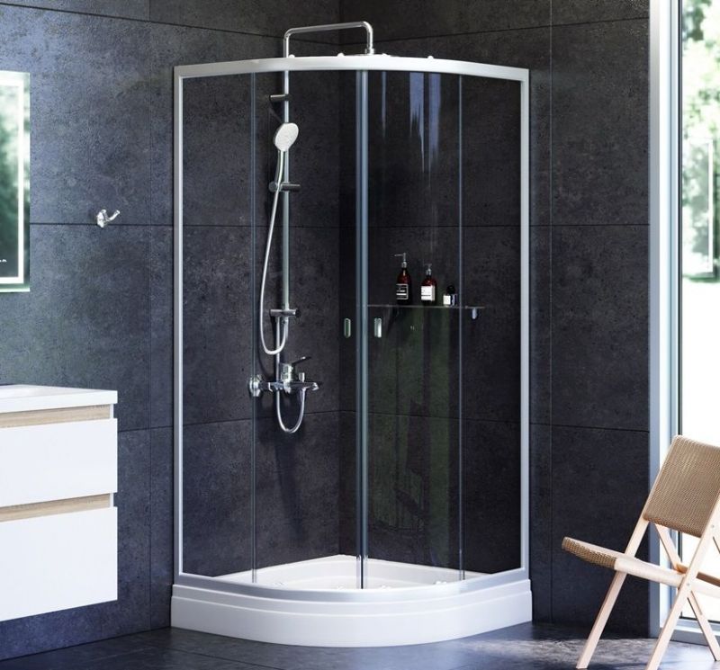 Душевой уголок AM.PM X-Joy Twin Slide 90x90 W88G-205-090MT без поддона профиль матовый Хром стекло прозрачное, артикул W88G-205-090MT