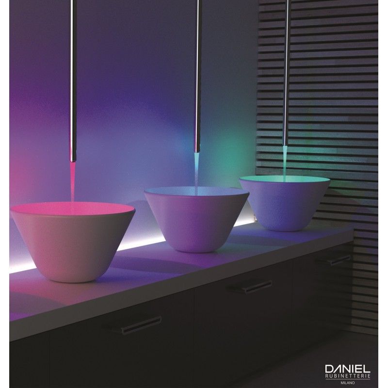 Daniel Suvi, потолочный смеситель для раковины, с подстветкой, длина 181 см, со встроенным в носик смесителем и регулятором расхода, цвет хром