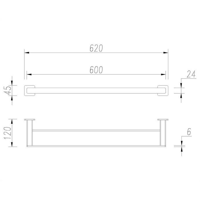 Вешалка для потоленца OMNIRES NELSON двойная 62 см NL80226CR (хром) Вешалка для потоленца OMNIRES NELSON двойная 62 см NL80226CR (хром)