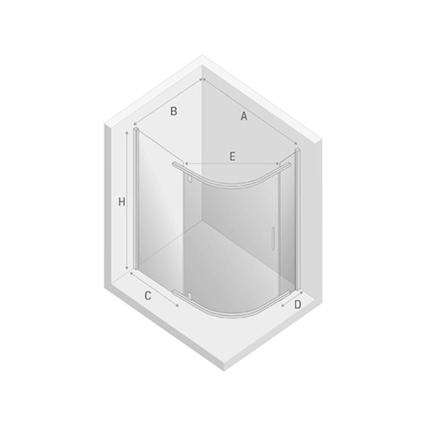 Душевое ограждение NEW TRENDY NEW KOMFORT BLACK 120x85x195 K-0471 (черный)