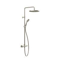 Gessi Emporio Emporio shower Настенный смеситель-термостат, душевая головка, переключатель, штанга, шланг, душ, цвет: Finox Brushed Nickel