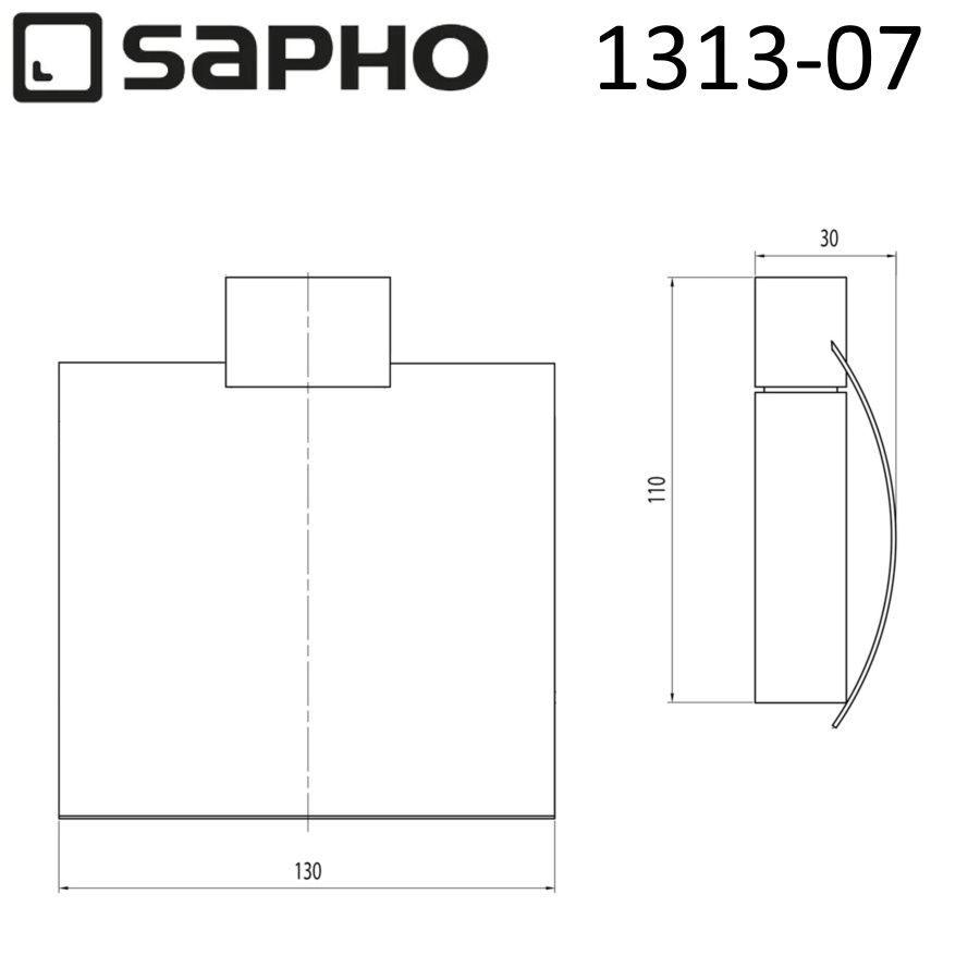 Держатель EVEREST туалетной бумаги с крышкой, 130x110x30 мм, хром, Sapho, артикул 1313-07