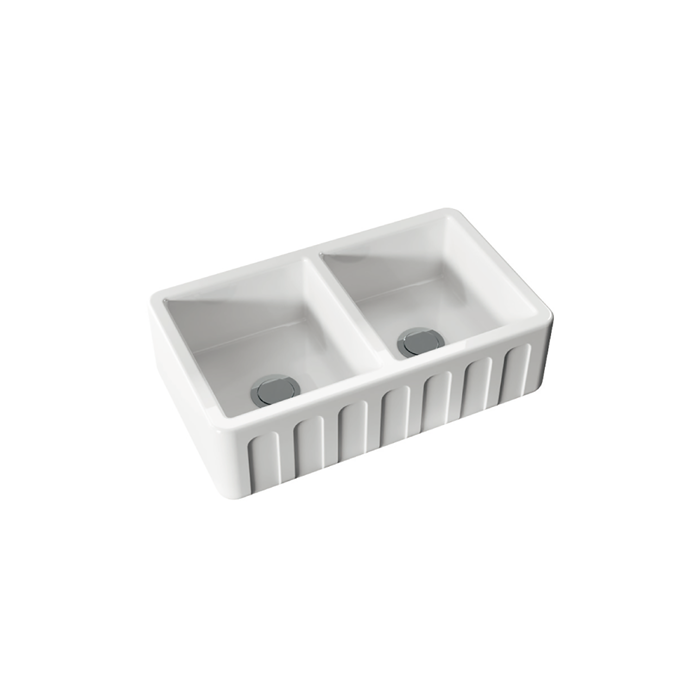 KERASAN Hanna Glasse SURREY Раковина керамическая кухонная 800x470x230 мм,без отв под смеситель, без сифона, толщина 40 мм, цвет белый