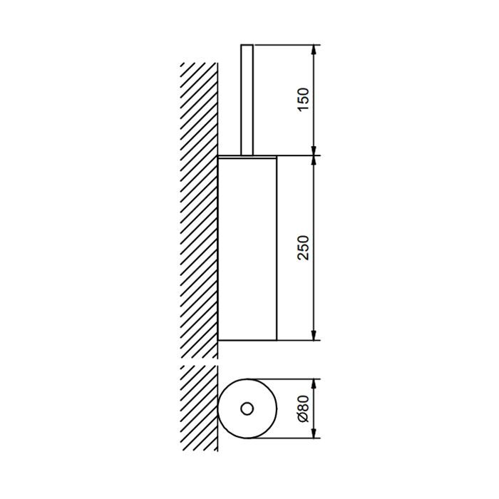 Fantini Young Ершик подвесной, с контейнером, цвет Matt Gun Metal PVD/белая керамика