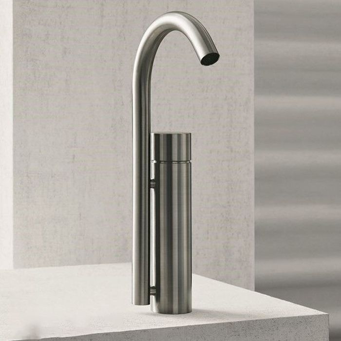 FANTINI AA/27 Смеситель для раковины на 1 отв, без донного клапана, цвет Матовая натуральная сталь