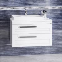 Тумба под раковину Санта Нептун "Нептун-80" 2ящ. подвесная (Ум. Юпитер 800*500 левый литой мрамор)