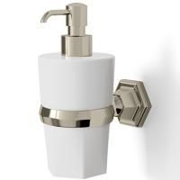 Devon Jubilee Дозатор для жидкого мыла белый ,  цвет держателя и помпы никель блестящий