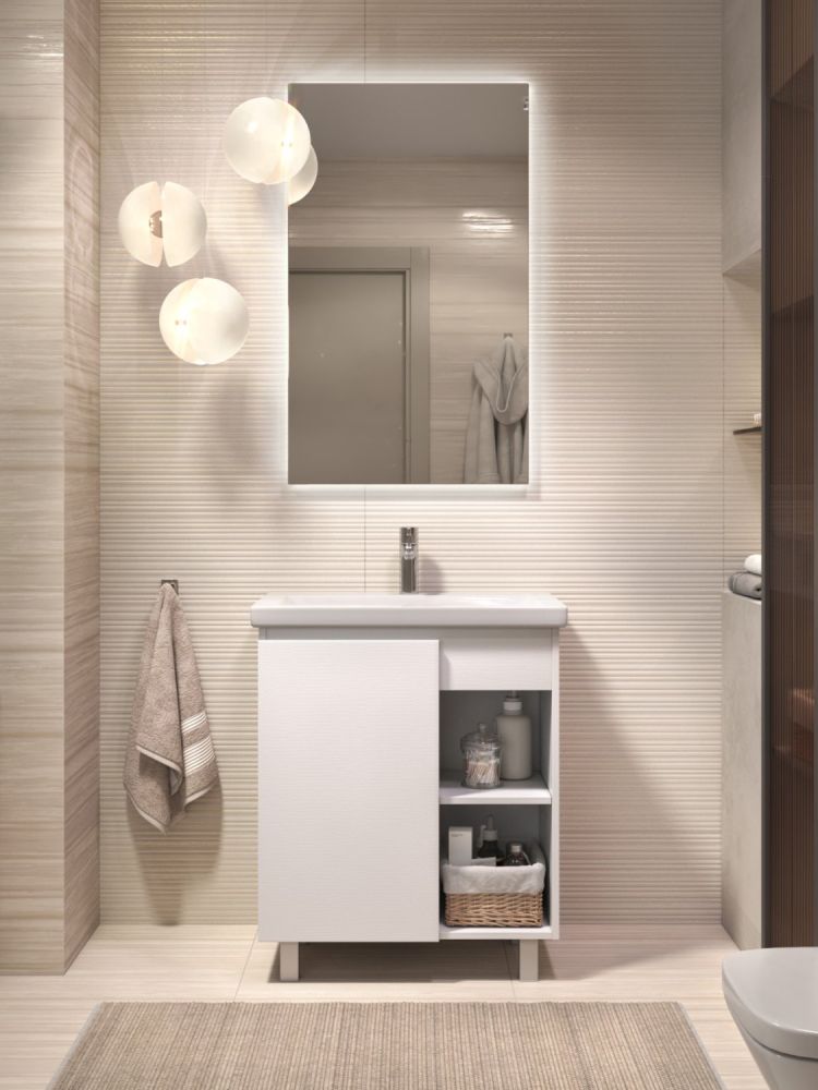 Тумба VIGO Milos 700-1-0 белый под раковину Ц0000005954 (Como), поставляется в разобранном виде (317 белый), артикул 317 белый