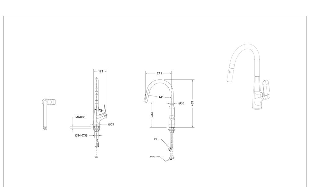 Смеситель для кухни Bravat F7428563CP-ENG, хром