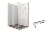 Душевая перегородка Ambassador Walk-in 15031107-ST11, свободный вход, линейный трап,110х25