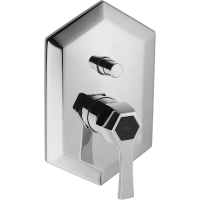 CISAL Cherie Внешняя часть встраиваемого однорычажного смесителя для ванны/душа, цвет хром/черный матовый