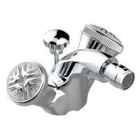 THG HIRONDELLES PLATINUM STAMPED Смеситель для биде на 1 отверстие, двухвентильный, с донным клапаном, цвет хром