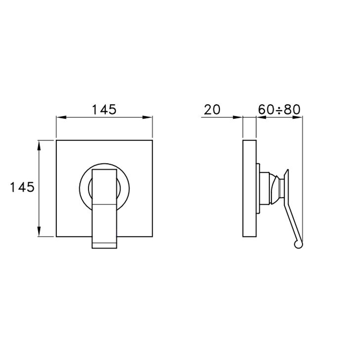 Stella Casanova Внешняя часть встраиваемого смесителя душа 3292MC P.V., цвет: хром