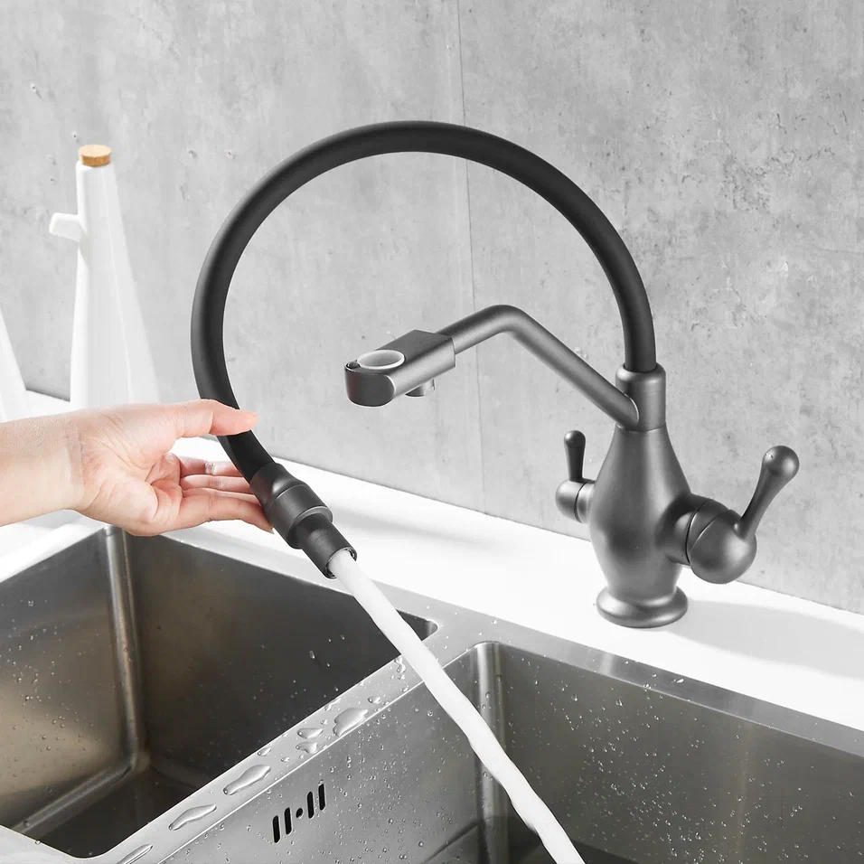 Смеситель для кухни Rose R858Y, пепельный, артикул R858Y