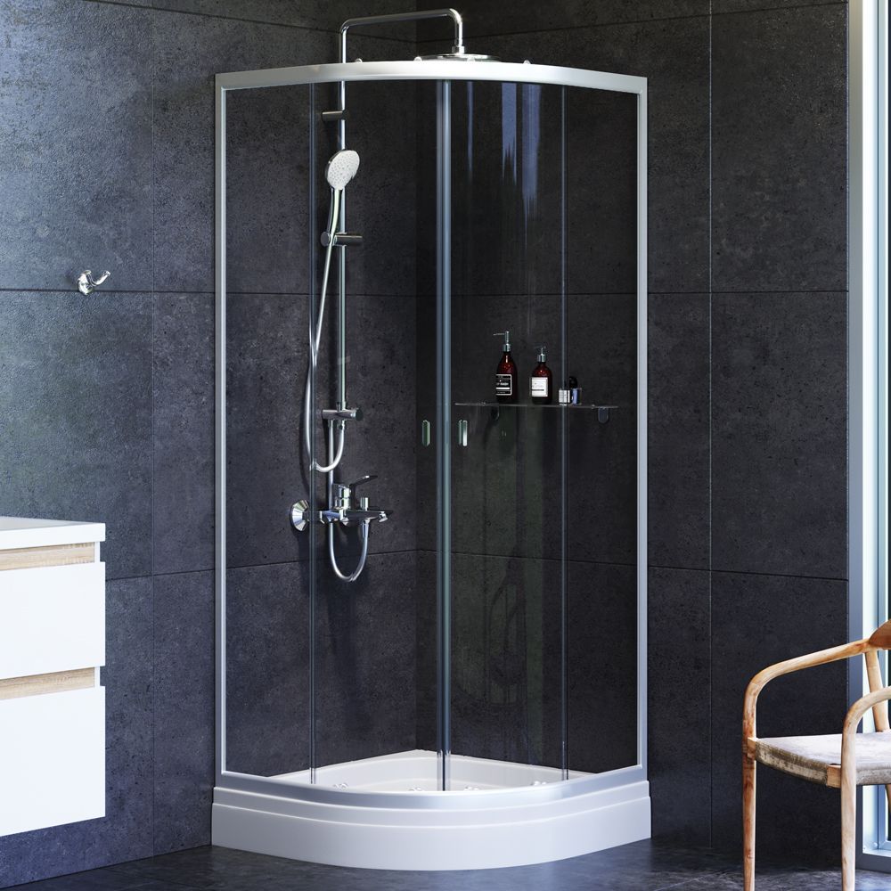 W88E-205-080MT64 X-Joy Twin Slide,  Душевое ограждение c поддоном, 80x80, профиль мат хром W88E-205-080MT64 X-Joy Twin Slide,  Душевое ограждение c поддоном, 80x80, профиль мат хром
