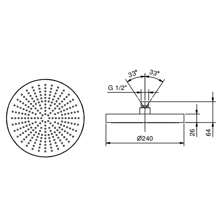 Fantini Nostromo Верхний душ d 24 см, нерж сталь