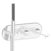 BOSSINI APICE Смеситель для ванны встраиваемый, однорычажный, с ручным душем Slim и шлангом 1500 мм., внешняя часть, цвет белый матовый BOSSINI APICE Смеситель для ванны встраиваемый, однорычажный, с ручным душем Slim и шлангом 1500 мм., внешняя часть, цвет белый матовый