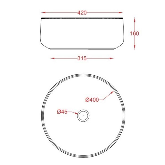 ArtCeram COGNAC Раковина накладная , 42 см, без отв под смеситель, без слив-перелива, цвет nero roma