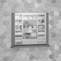 Зеркало с полкой "Венера 80" с выключателем, дуб серый