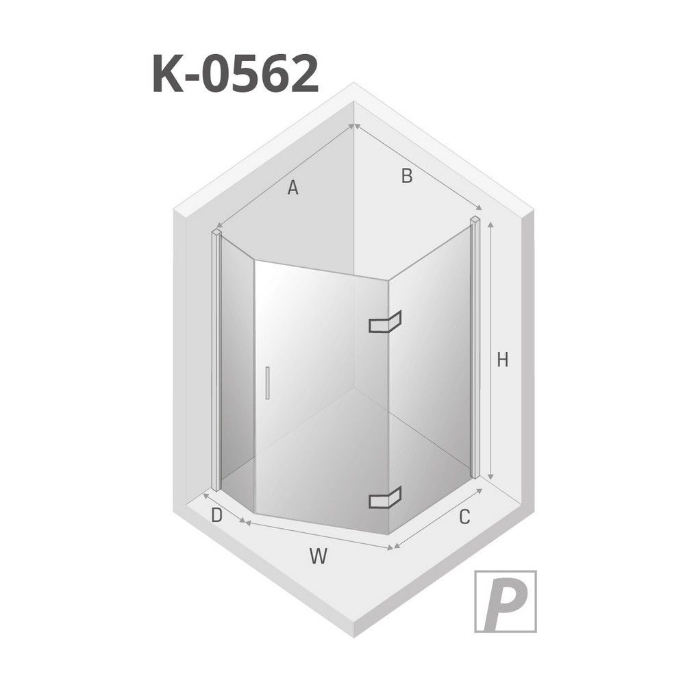 Душевое ограждение NEW TRENDY NEW AZURA R (R) 100x80x195 K-0562 (хром)