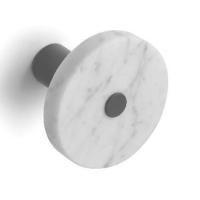 Крючок, Bertocci, Cararino, одинарный, ширина, мм-110, глубина, мм-110, высота, мм-80, тип установки-настенный, материал-мрамор/латунь, цвет-carrara (белый мрамор)/хром