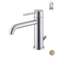 Newform X-STEEL 316 Смеситель для раковины на 1 отверстие с донный клапаном, излив 145мм, цвет: PVD Brushed pale gold Newform X-STEEL 316 Смеситель для раковины на 1 отверстие с донный клапаном, излив 145мм, цвет: PVD Brushed pale gold