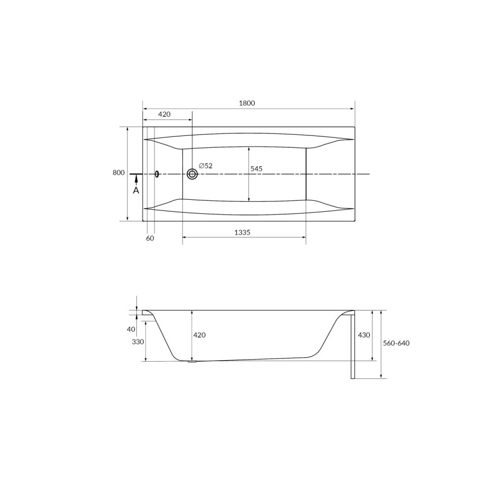 Ванна Cersanit  прямоугольная VIRGO 180x80 (64626), артикул 64626