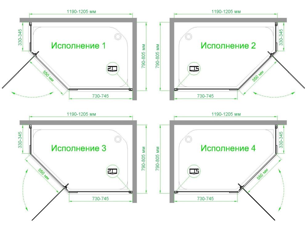 Душевой уголок Royal Bath RB 1280TR-T-CH  80х120х200 (прозрачное), артикул RB1280TR-T-CH