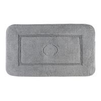 Коврик для ванной комнаты 60х100 см. вышивка логотип MIGLIORE, серый, окантовка серебро