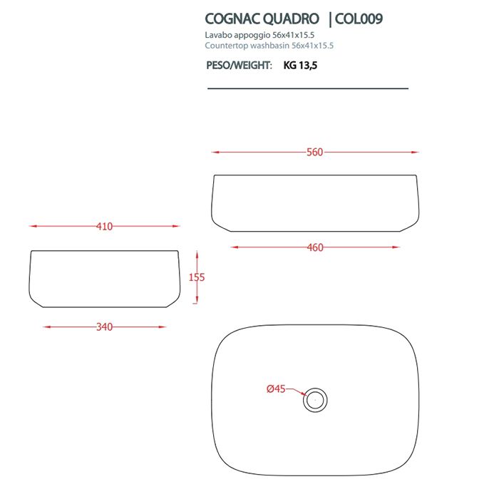 Artceram COGNAC Раковина накладная 56x41 см, цвет: verde foresta