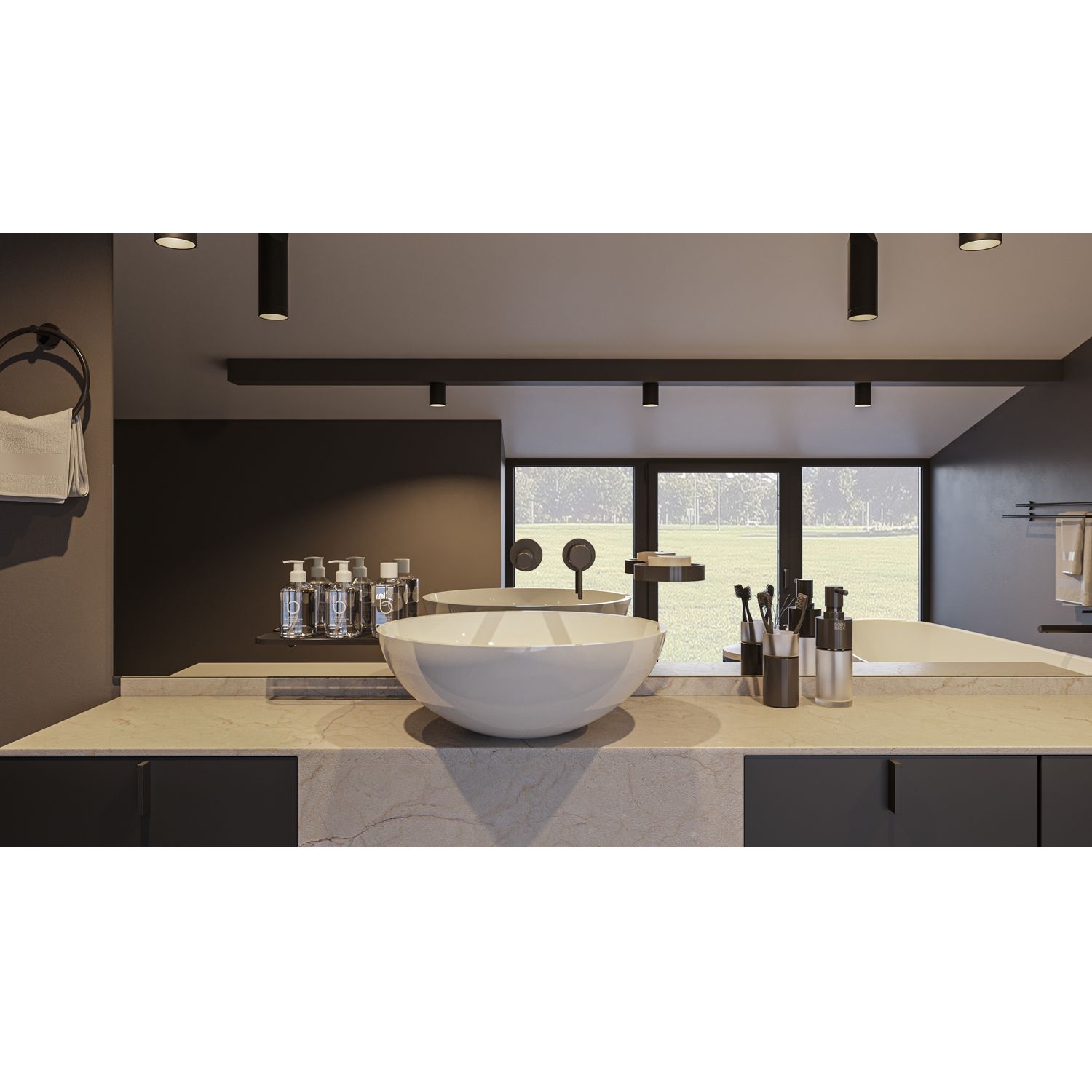 Умывальник WHITECROSS Cornelian D=43 (белый глянец) иск. камень