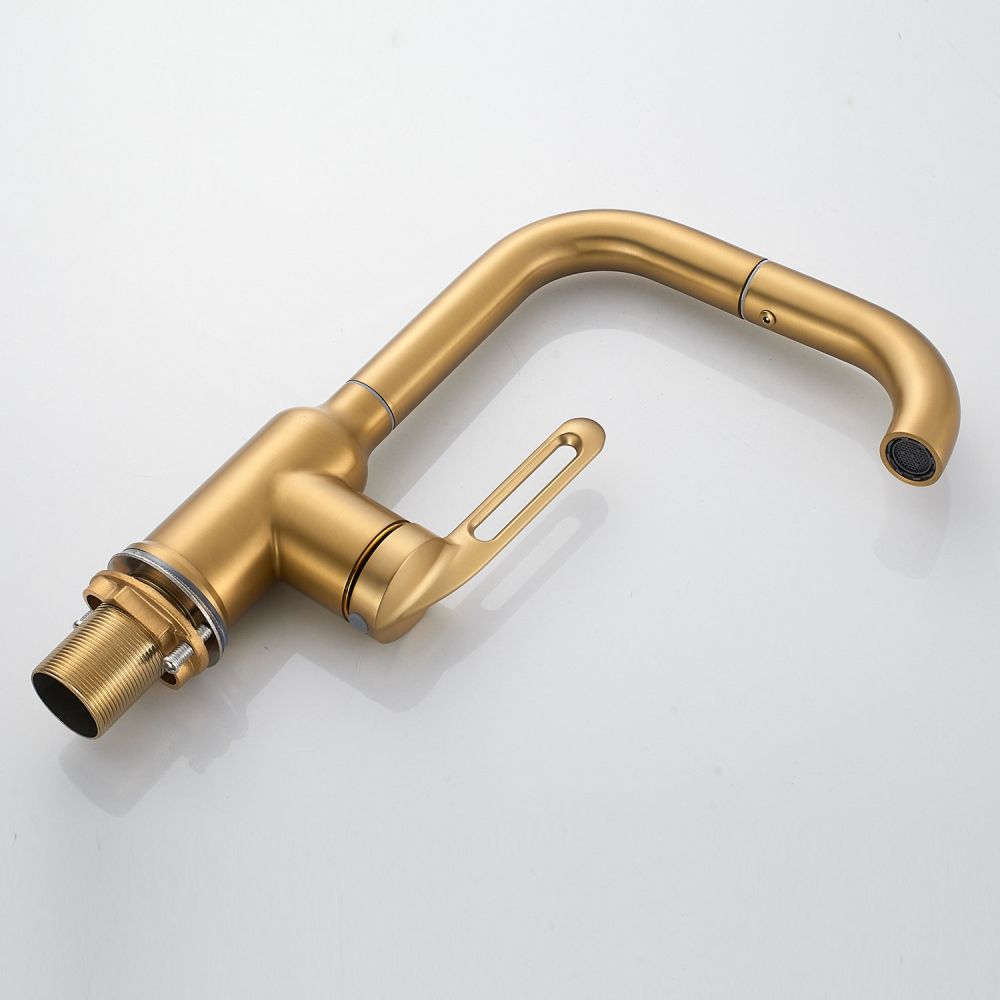 Смеситель для раковины Raffine F201G, золотой сатин