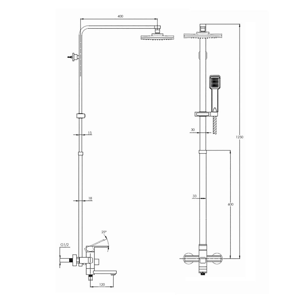 Душевая система G.Lauf NEB16-A123, хром