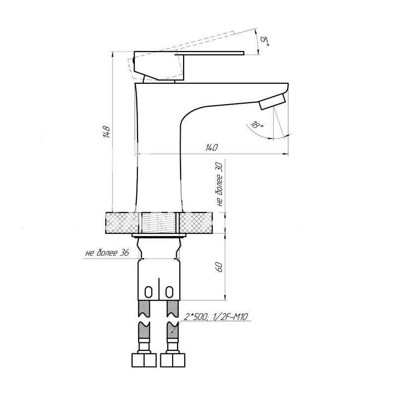 Смеситель для раковины Сантаком stMIRA 6017, хром