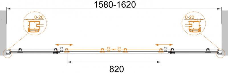 Душевая дверь в нишу CEZARES ANIMA BF-2