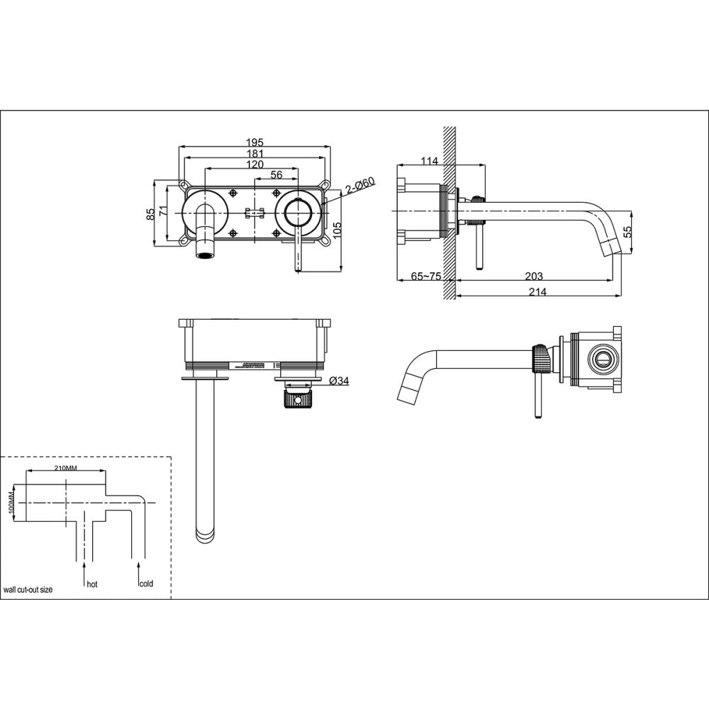 Смеситель Lemark Beluga для раковины встраиваемый (LMF-8033B-BN), артикул LMF-8033B-BN