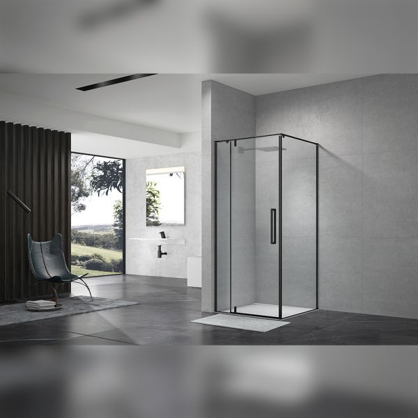 Душевой уголок Terminus Альба квадрат 90х90х220, черный