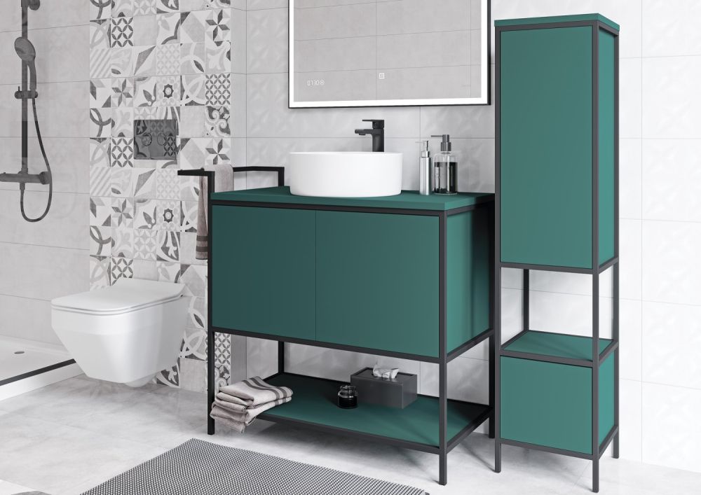 Смеситель для раковины высокий Cersanit BRASKO BLACK однорычажный черный клик клак (63111), артикул 63111