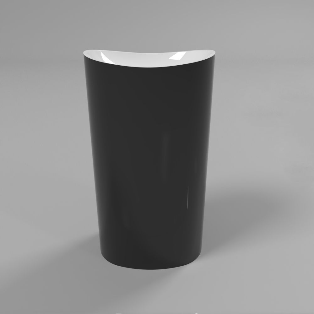 Умывальник WHITECROSS Stella 50x40 (черный/белый глянец) иск. камень