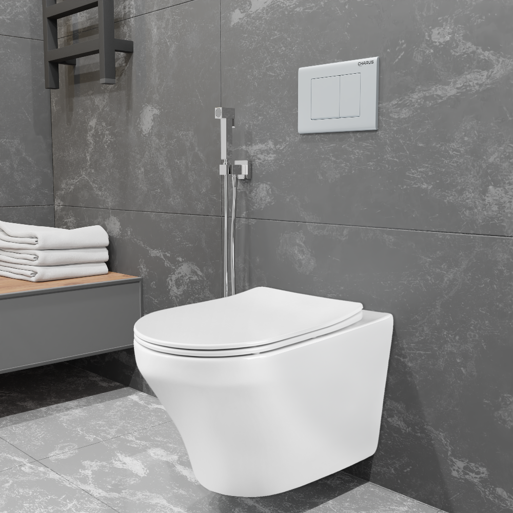 FRANZ D RIMLESS
Безободковый подвесной унитаз с горизонтальным выпуском в стену c легкосъемным сиденьем с функцией микролифт в комплекте  
Тип смыва: Каскадный
Размер: 555*365*355mm  
Артикул: EWC700-124W, артикул EWC700-124W