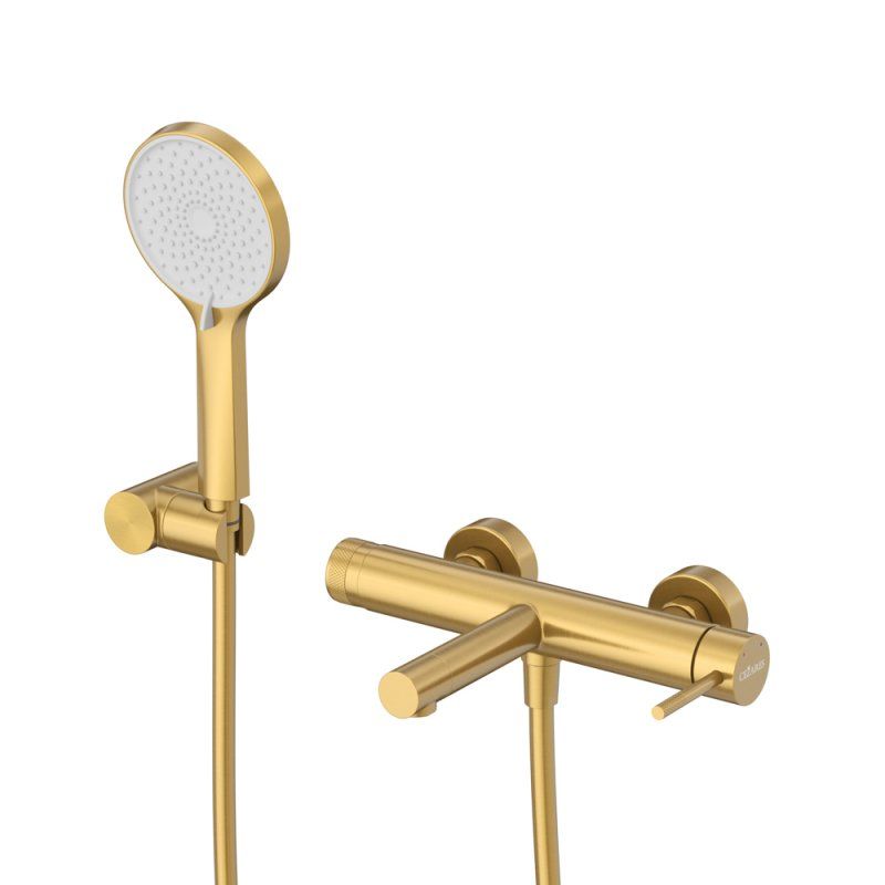 RELAX-VD-IN Смеситель для ванны и душа однорычажный в комплекте с ручным душем, шлангом и держателем, сатин, артикул RELAX-VD-IN