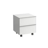 Тумба на колесиках, Laufen, Space, ширина, мм-535, глубина, мм-520, высота, мм-580, тип установки-напольный, ящики-2, открывание-выдвижное, цвет-белый матовый